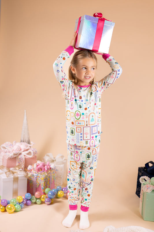 Holly Jolly Fairytales 2-Piece Bamboo Pajama Set