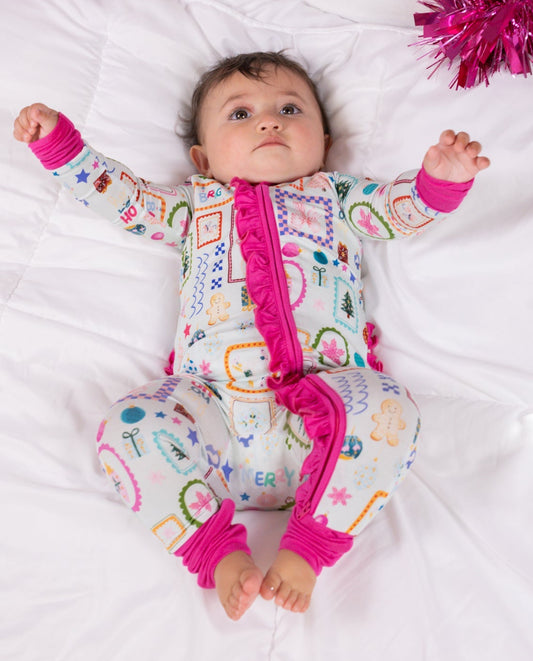 Holly Jolly Fairytales Ruffle Convertible Footie