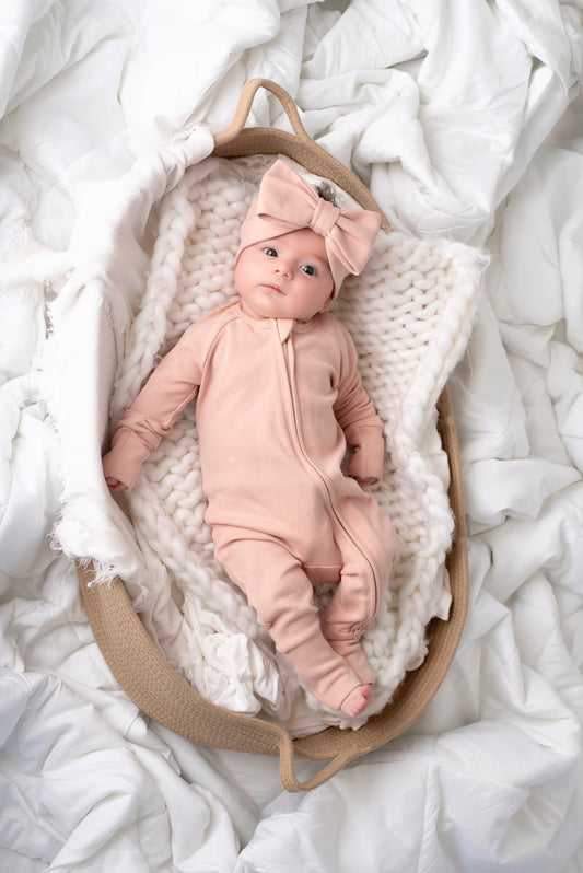 Cotton Candy Blush Ribbed Cotton Headband