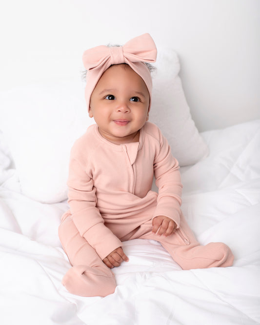 Cotton Candy Blush Ribbed Cotton Headband