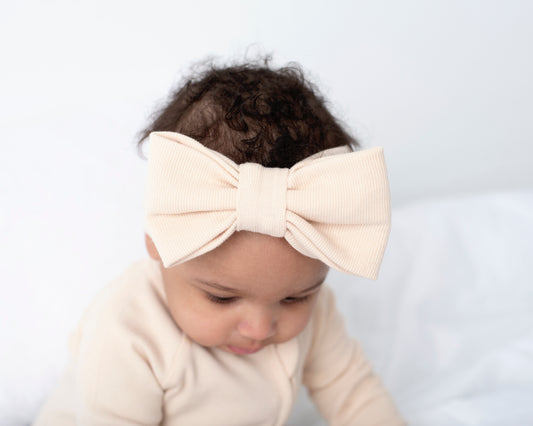 Toffee Milk Ribbed Cotton Headband