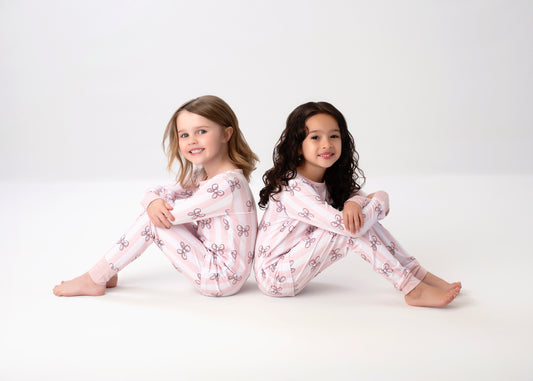 Bubbly Bows Bamboo Two-Piece Pajama Set